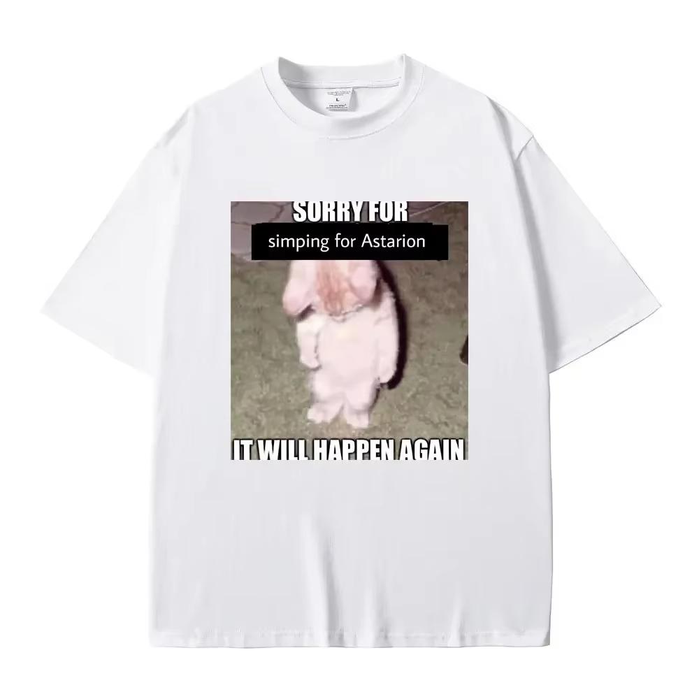 

Sorry Simping for Astarion It Will Happen Again Funny El Gato Kitty Meme Print Tshirt Unisex Women Hot Game Baldurs Gate Tshirt S