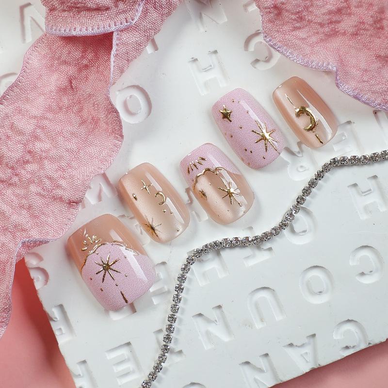 30-Piece Size-Coded Short Cat Eye Press-On Nail Set - High-End Versatile Nail Art