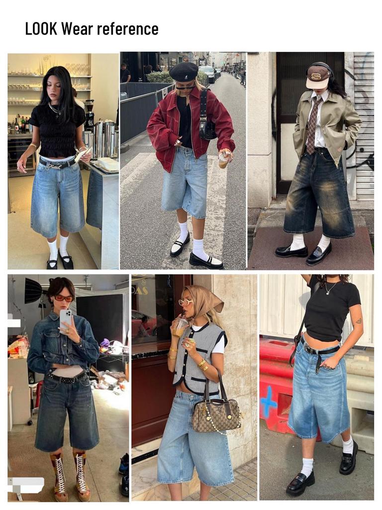 Louvre Spring Retro Tomboy Wide-Leg Jeans - Women's Trendy Loose Cropped Pants