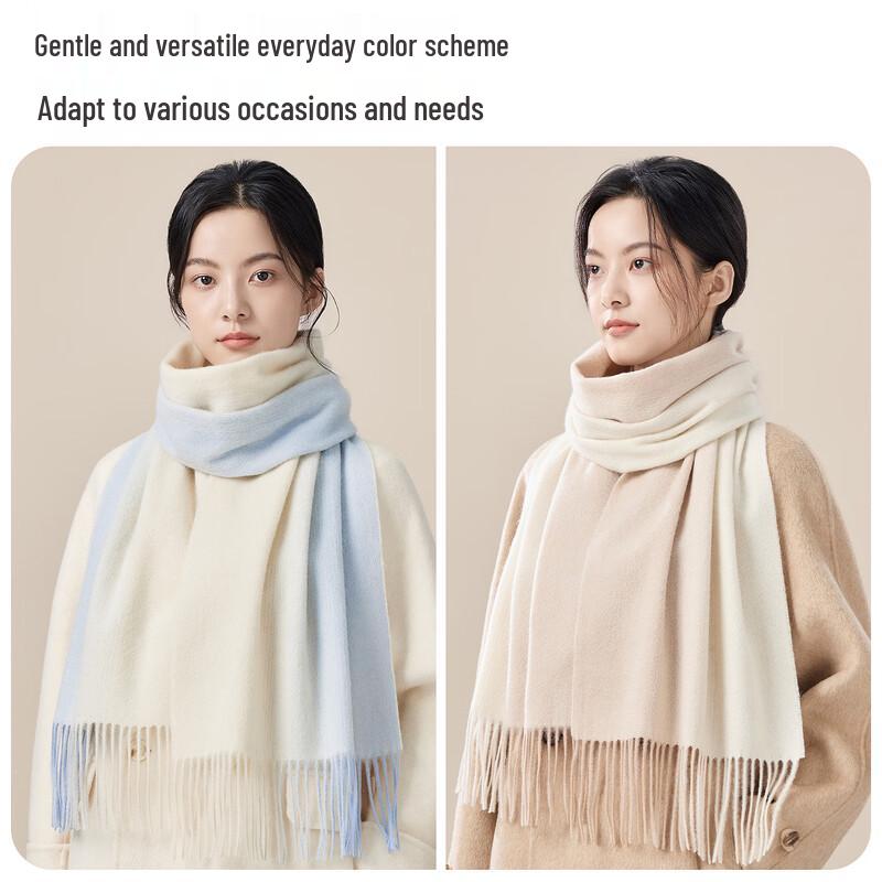 Hengyuanxiang Women's Gradient 100% Wool Scarf