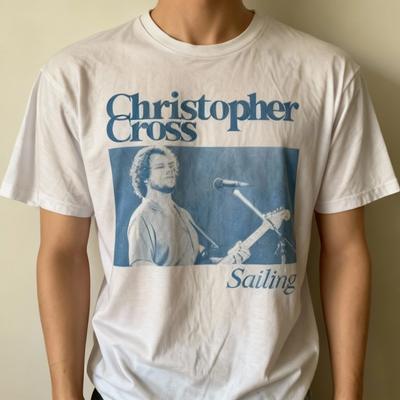 Nwt! Vintage Christopher Cross Sailing Unisex White T-Shirt