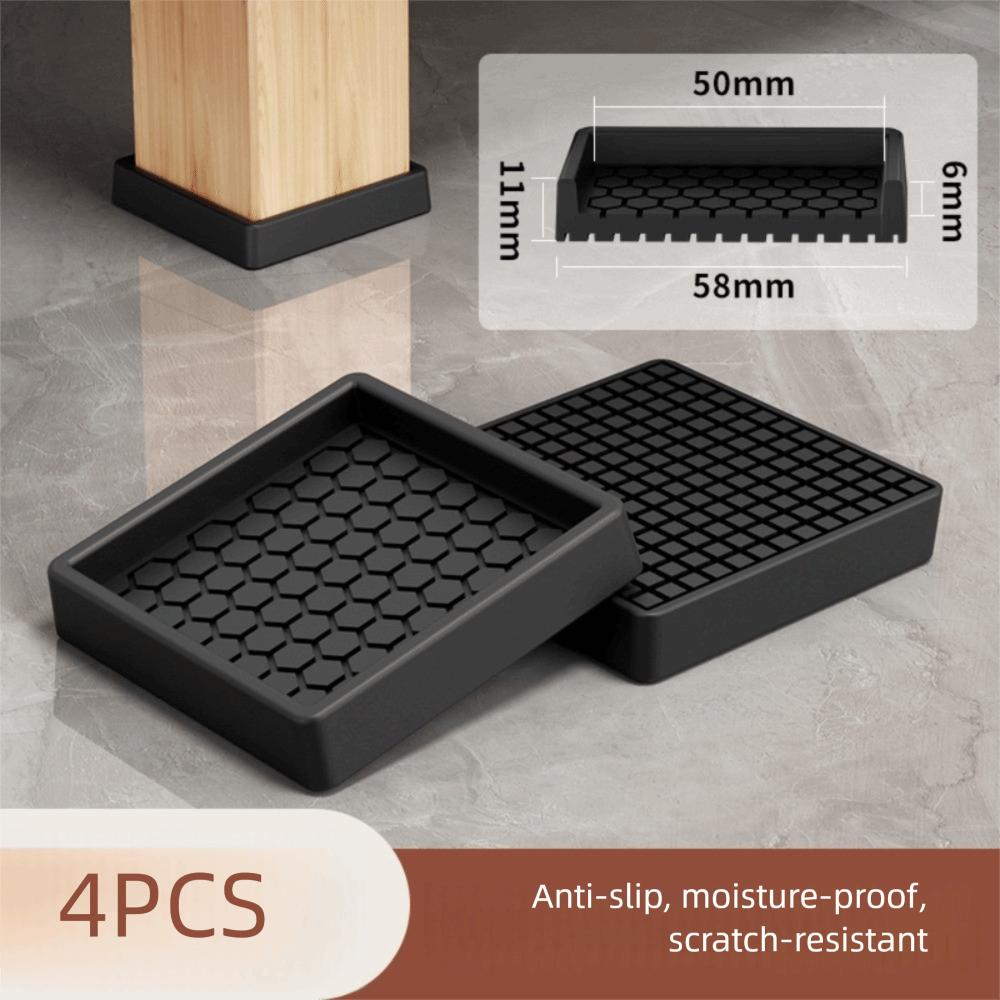 4PCS Non Slip Rubber Caster Cups Silicone Table Chair Leg Pads Furniture Wheel Stoppers  Furniture