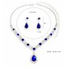 Premium Crystal Jewelry Necklace Earring Set Fashionable Dangle Earrings Pendant Necklace  Women