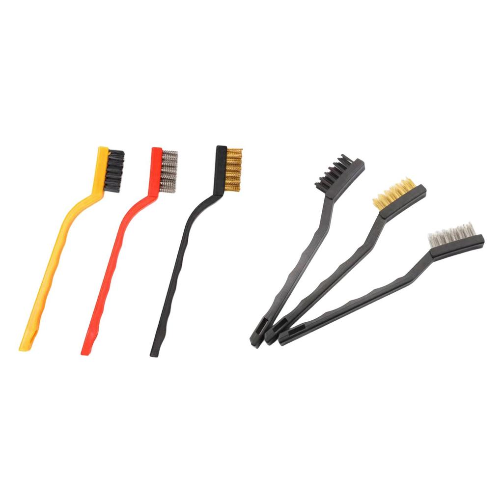 3 Pieces Wire Brush Set Mini Wire Brush Copper Wire Bursh Complete Cleaning Kit for Home Cleaning Welding Slag Paint Rust
