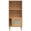 Bookshelf SENJA Rattan Look Brown 60x35x130 cm Pine Wood