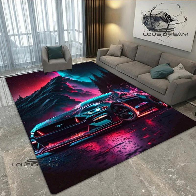 3D M-Mustang car logo printed carpet kitchen mats Non -slip carpet outdoor carpets area rug bedroom decor birthday gift