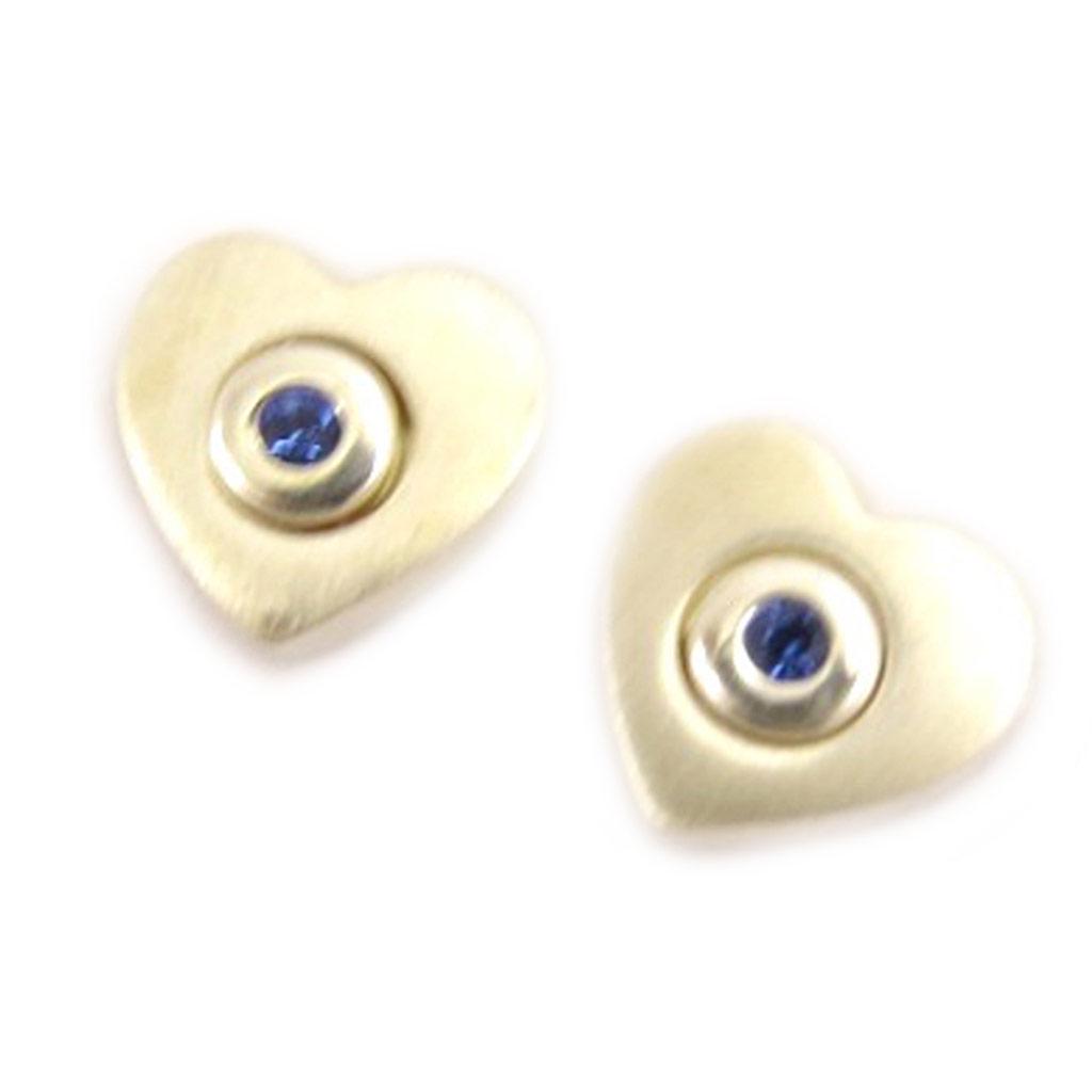 Les Trésors De Lily [D7525] - Stříbrné náušnice 'V Srdci' Modré