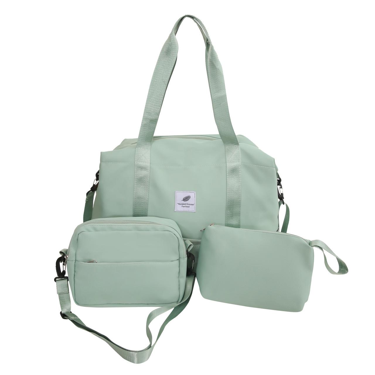 

Независимое отделение для обуви, наплечная сумка-кроссбоди для багажа, дорожная сумка из трех частей, короткая деловая поездка, сумка для хранения с большой вместимостью для доставки зелёный