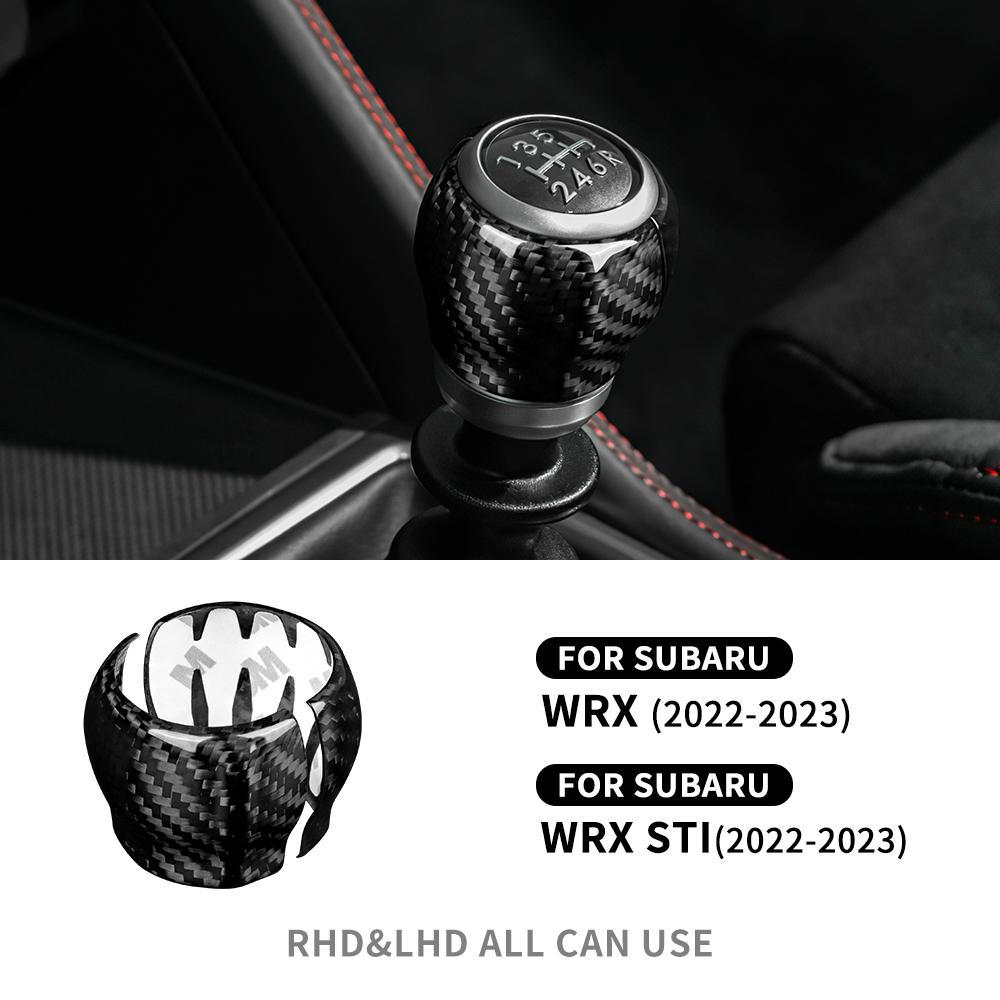 Carbon Fiber 2022-2023 for Subaru WRX Gear Shift Knob Cover Luxury Hard Interior Trim Accessories In Red Black for LHD RHD Cars
