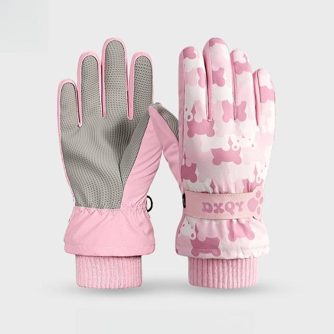 Kinder Skihandschuhe Wasserdicht Winter Warm Snowboard Fäustlinge für Jungen Mädchen, Rutschfeste Thermohandschuhe für Schneespiele & Eislaufen