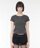 ROCKCAKE Essential Henly Neck Top - Charcoal