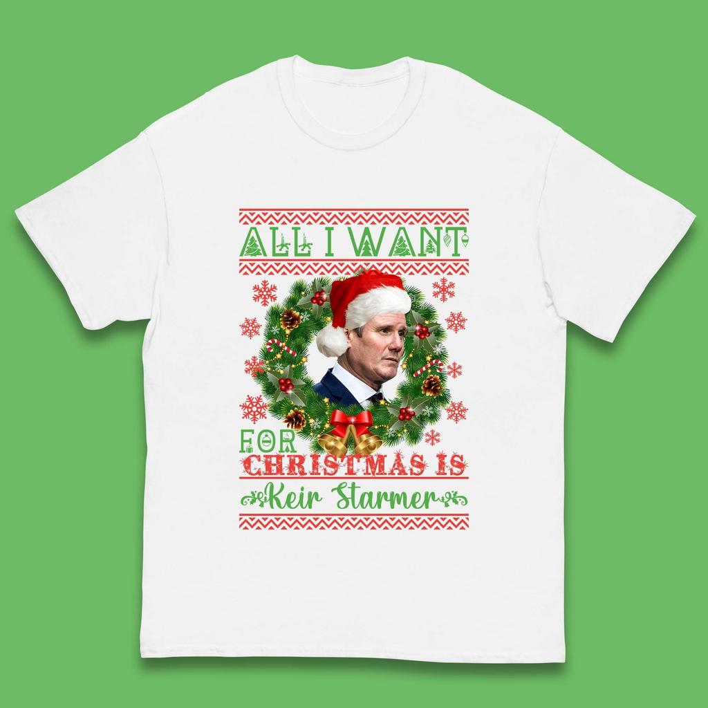 Alles, was ich zu Weihnachten will, ist ein Keir Starmer Kinder-T-Shirt