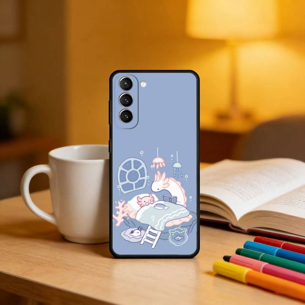 C-Cute A-Axolotl Case for Samsung Galaxy S21 S25 FE S24 S23 Ultra S20 S9 S22 Plus S10 TPU Cover