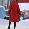 Women's Mid Length Wool Coat Double Breasted Trench Coat Long