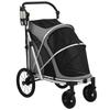 Dog Stroller, Easy Folding Pet Stroller for Small and Medium Dogs with Shock Absorption, Maximum Load 20 kg, Grey