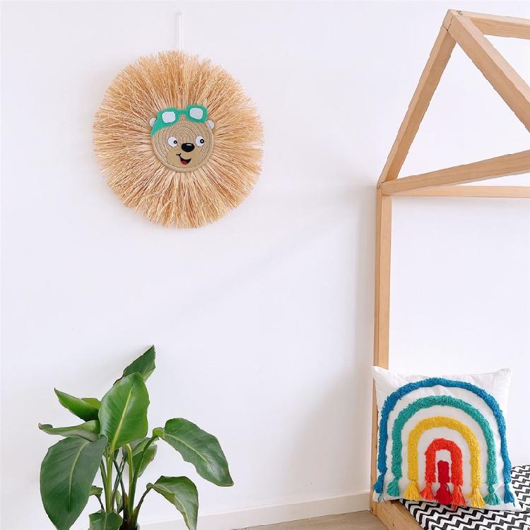 Cartoon Woven Wall Hanging Handmade Raffia Home Children Room Decor Bohemian