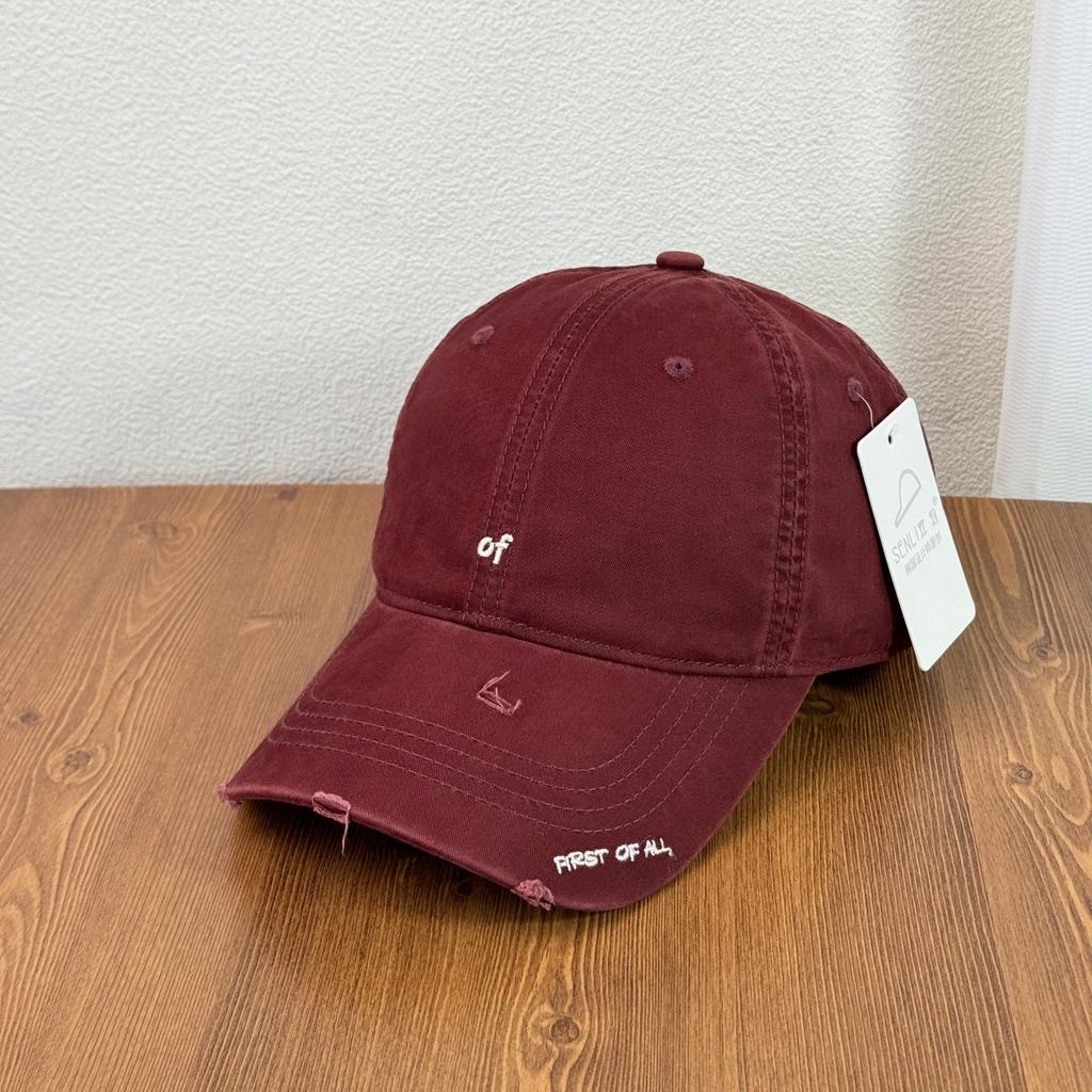 Fashion Hat of Embroidery Korean Retro Pure Cotton Senli Baseball Cap Men's Big Head Circumference Personality Hole Cap Women's Fashion Casual