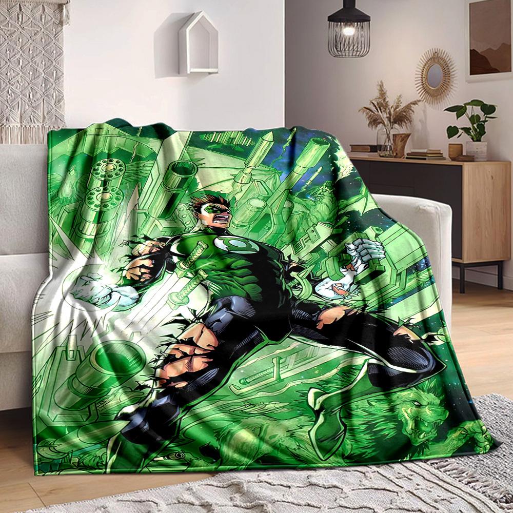1pc Green Lantern, Space Station Flannel Throw Blanket - Lightweight Soft Warm All-Season Blanket for Sofa, Bed, Travel, Camping L1029153