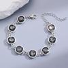 Fashionable Square Black Diamond Necklace Set Simple Geometric Inlay Splice Earrings Bracelet Necklace Jewelry Accessories Gifts