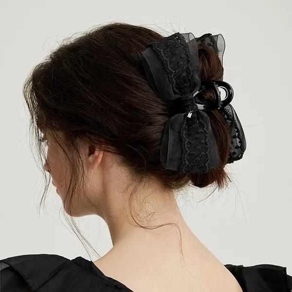 Nero Lace Ribbon Hair Clip JP-25-061CC