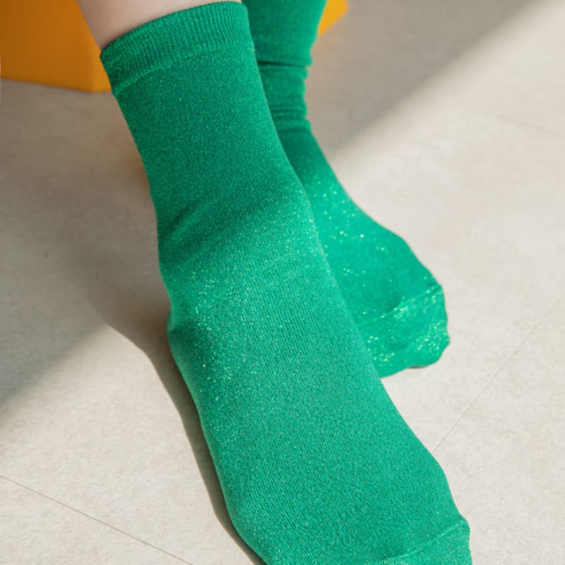 SNOOZY Glitter Sparkly Socks - Green