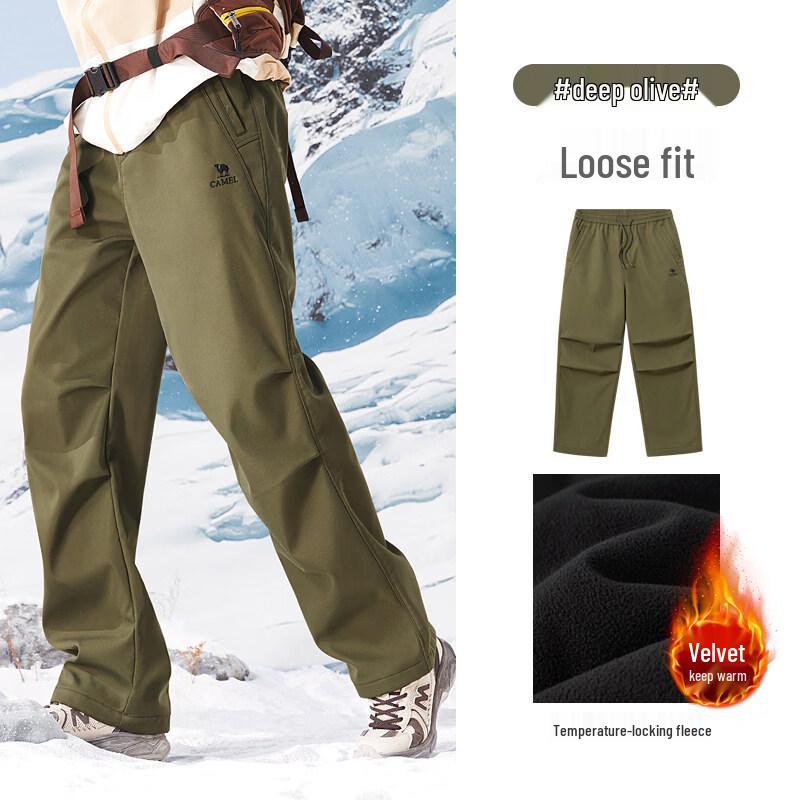 CAMEL Men s Woven Fleece-Lined Pants