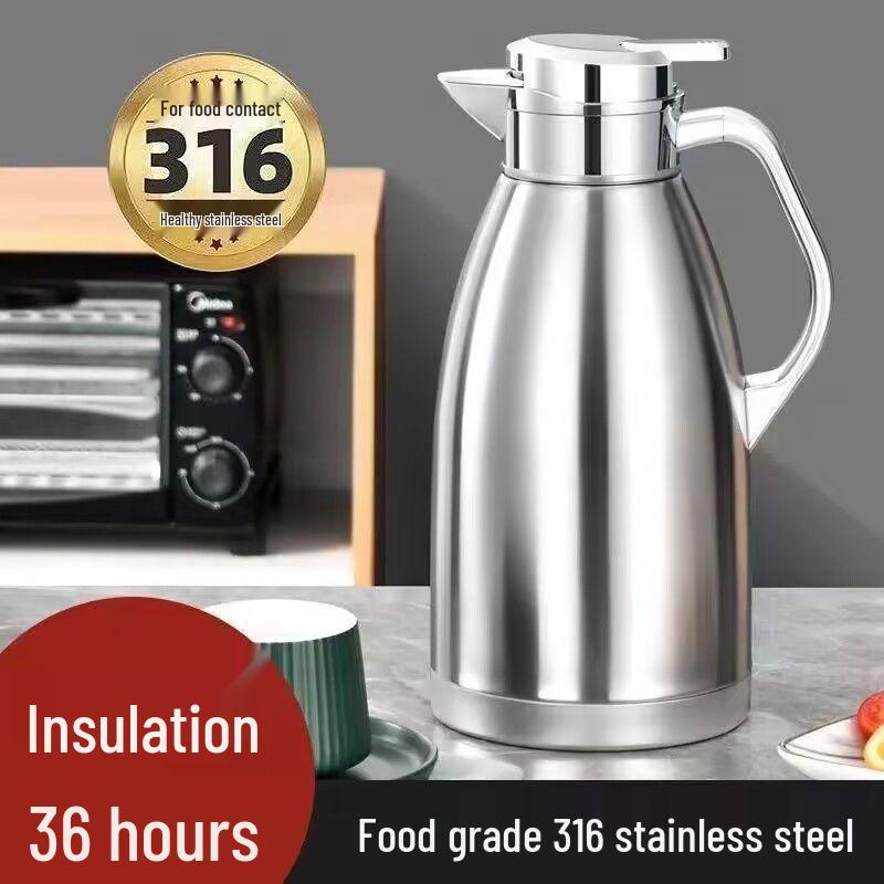 High-Grade Double-Layer Stainless Steel Insulated Water Kettle - Anti-Scald Thermos Flask for Home & Commercial Use
