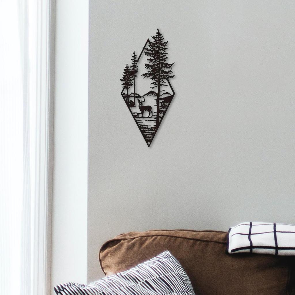 Landscape Wall Decor Iron Sign Black 9.8x4.5inch Decorative Hanging Decoration for Housewarming