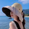 Can Tie A Ponytail Hat, Women's Style, Summer, Sun Shading and Sun Protection, Fisherman's Hat, Vinyl, Face Covering Large Eaves, UV Protection