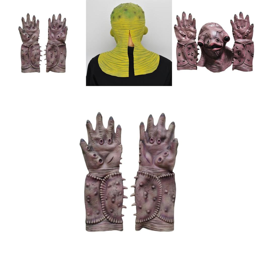 Halloween Latex Fish Monster Mask With Gloves For Costume Role Play And Horror Events