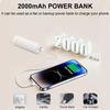 Cute Mini Handheld Fan USB Emergency Power Bank Desktop Office Silent Folding Fan Hand Held Fan with 2000mAh Power Bank 3 Gears
