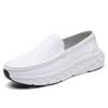 Men Loafers Platform Nurse Shoes  Casual Wide Soft White Leather Shoes for Father Large Size Orthopedic Shoes