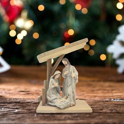 Christmas Nativity Scene Statue Manger Fine Craftsmanship Creative Charm Tabletop