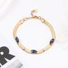 European American Ins Versatile Stainless Steel Colored Zircon Marquise Snake Chain Bracelet