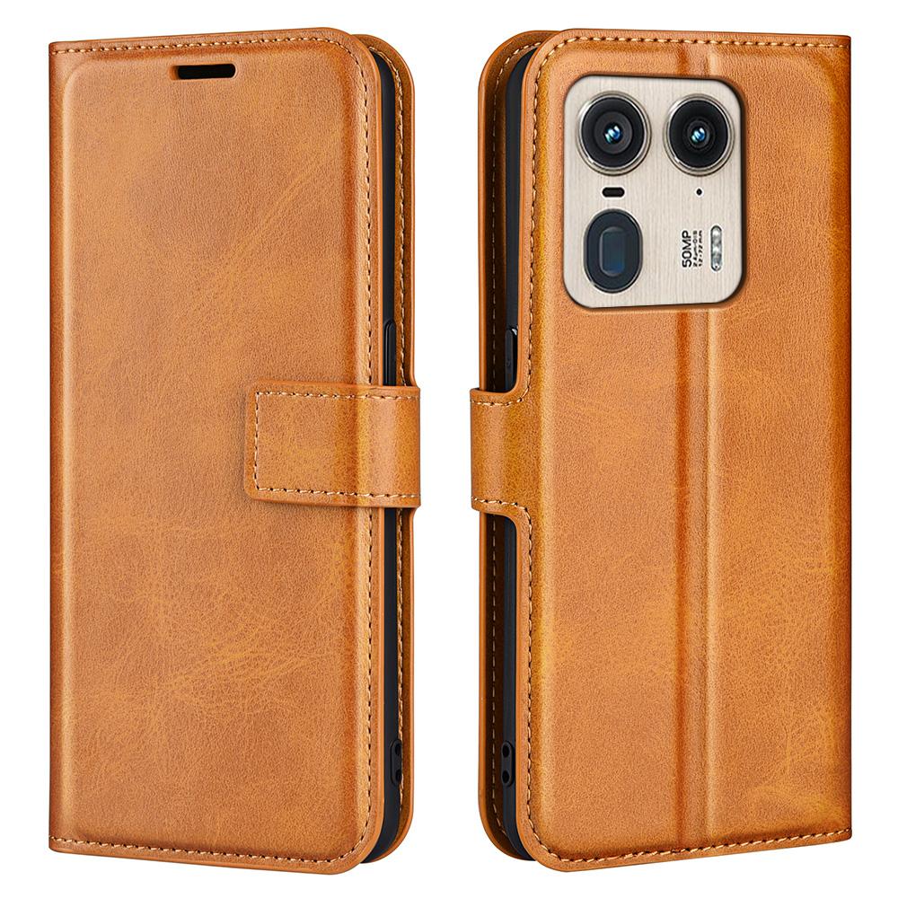 

For Motorola Edge 50 Ultra 5G/Moto X50 Ultra 5G Case Wallet Flip PU Leather Phone Cover Yellow