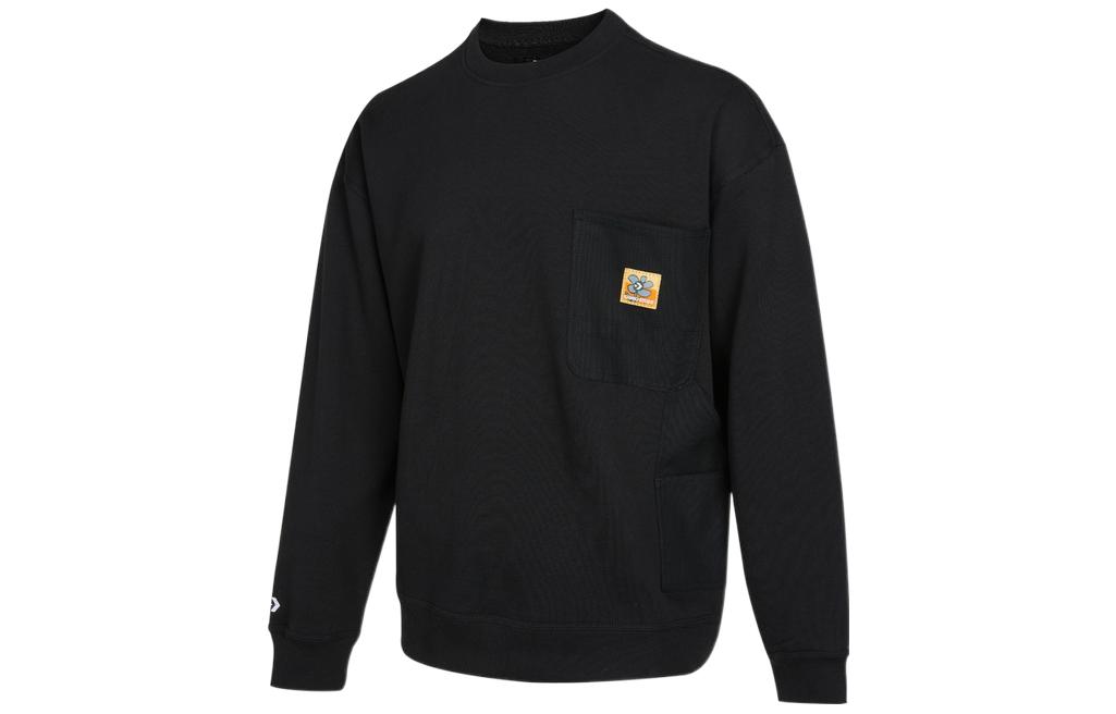 Converse Sweatshirts Men s Black Crew Neck Moderate Regular 10024165-A02 M