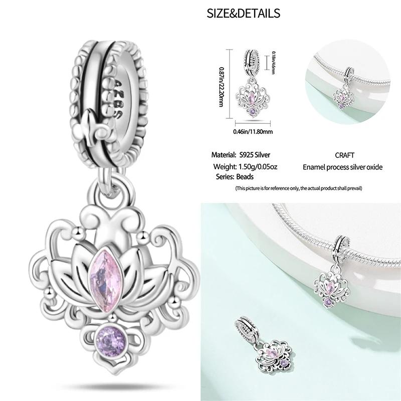 copper Classic Purple Retro Heart Shape Lotus Angel Pattern Charm Bead Charms Bead Charms Compatible With Necklaces Bracelets Pendant Do It Yourself J
