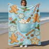 1PC Christmas, cookiesOutdoor Flannel Blanket - Soft Plush Decor for Picnics, camping, Bedroom, Playroom, Office, or Lunch Break 1322A