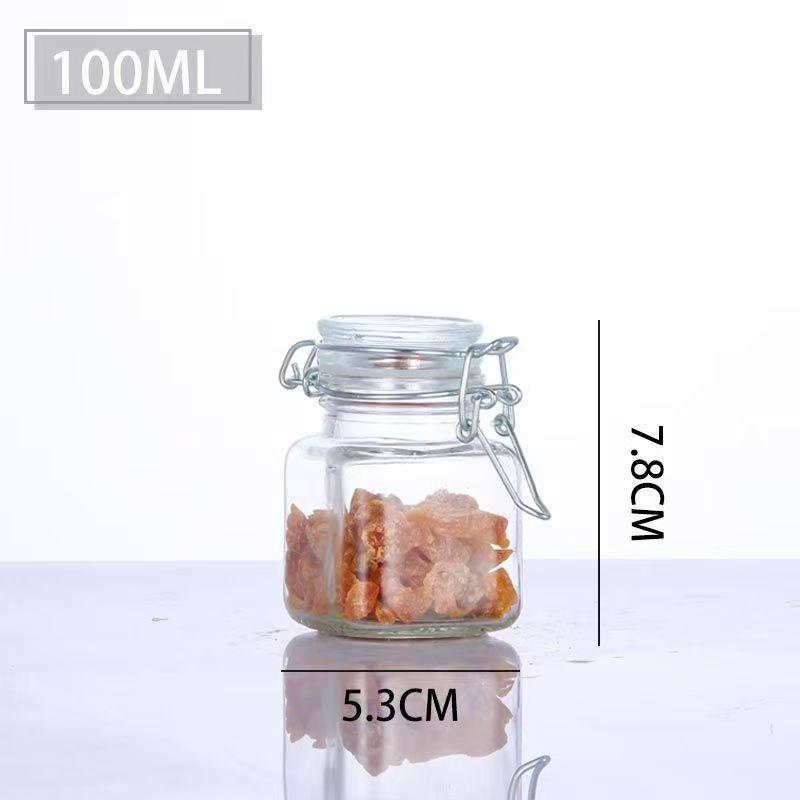 Small Capacity Snap Lid Glass Storage Jar for Dried Fruit & Tea