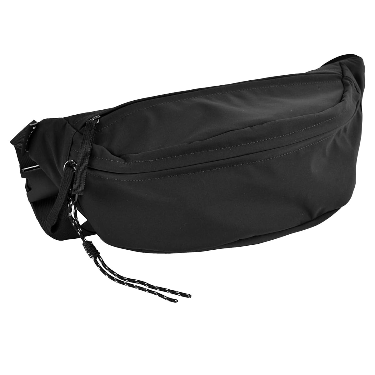 

Large Capacity Shoulder Bag, Lightweight, Crossbody, One-Shoulder, Water-Repellent Nylon with Carabiner, Lightweight, Solid Color, Women s (Black)