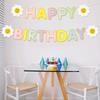 1PC Daisy Happy Birthday Party Decoration Banner Children Adult Scene Colorful Flags Party Photo Props