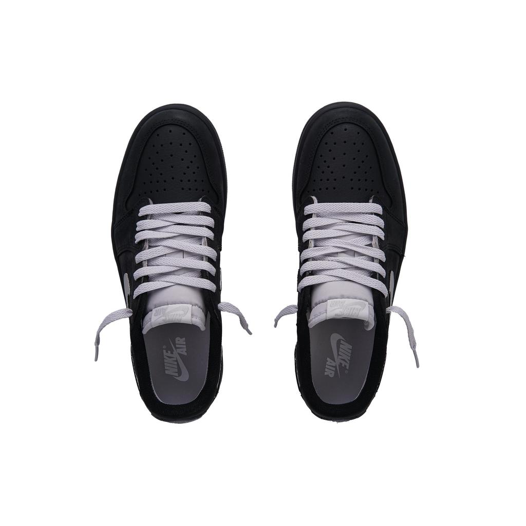 Jordan Air Jordan 1 Slip Resistant Abrasion Resistant Low Top Vintage Basketball Shoes Unisex Black Silver CZ0790-002(Team734-)