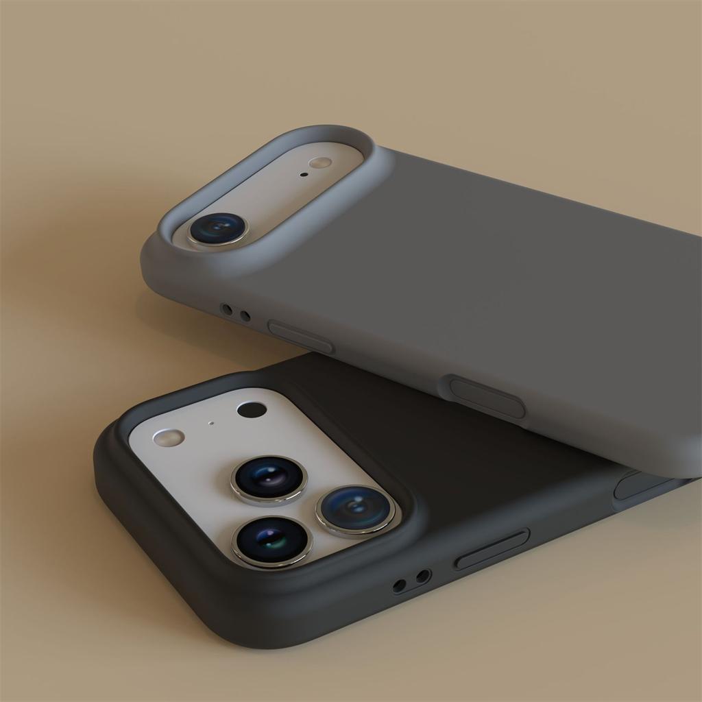 Soft Touch Liquid Silicone Case for iPhone 17 Series - Anti-Scratch Protective Cover with Colorful Flowing Light & AI Button