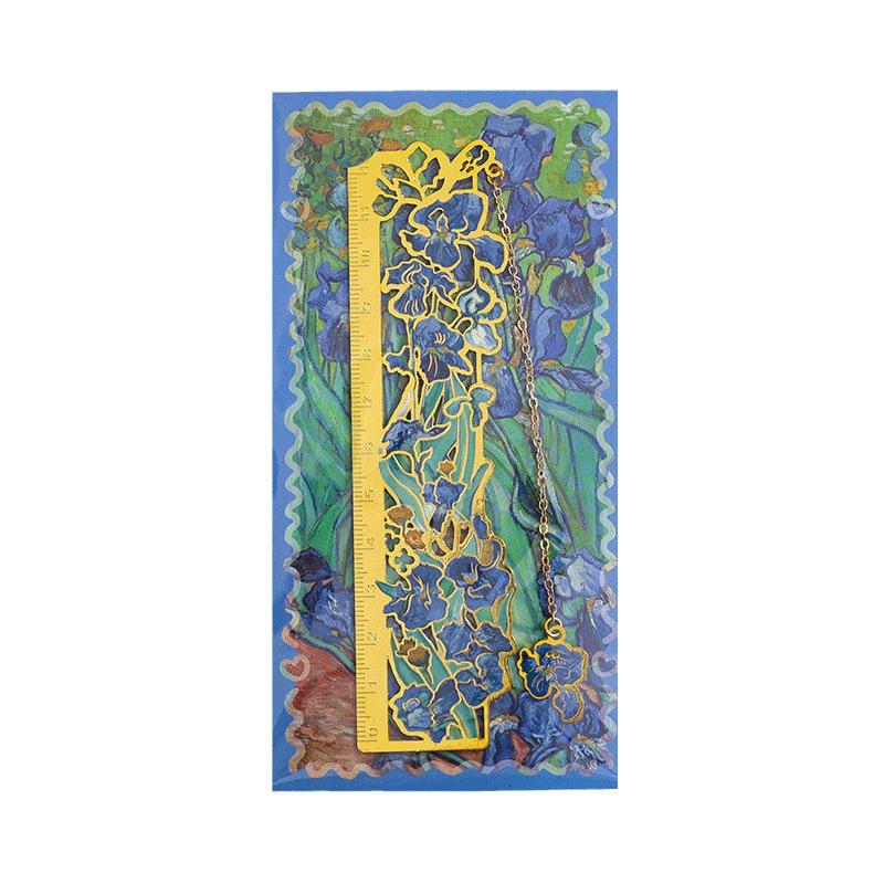 Van Gogh Monet Floral Metal Bookmark - Creative Engraved Gift