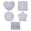 Heart Coaster Molds Round Silicone Coaster Molds Cup Mat Mold Pentagram Epoxy Casting Mold for Resin Coaster Home Decor