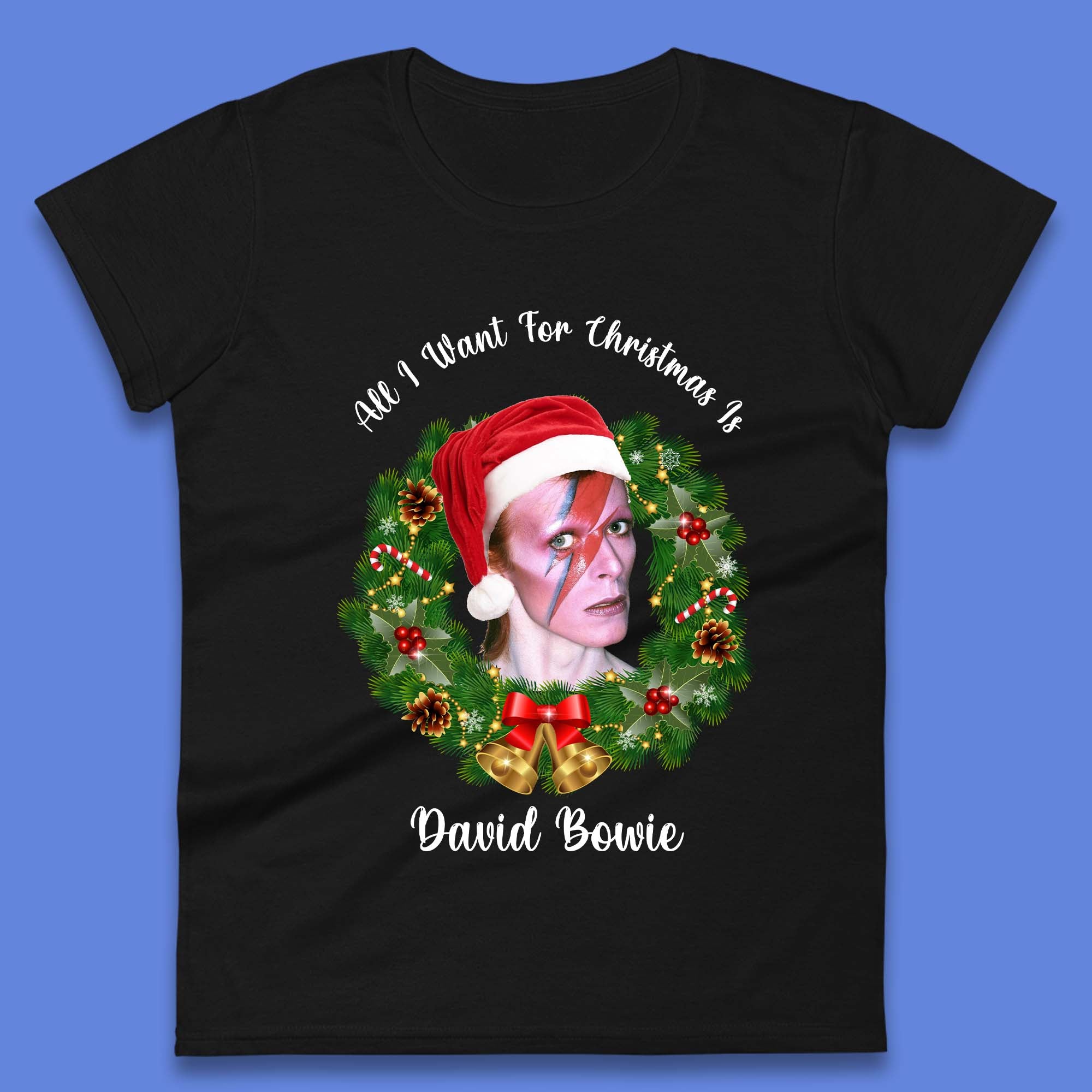 

David Bowie Christmas Womens T-Shirt Mens Tops Tees Unisex XL