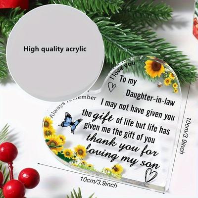 Transparent Acrylic Heart - Inspiring Birthday & Wedding Gift for Daughter & Son-in-Law