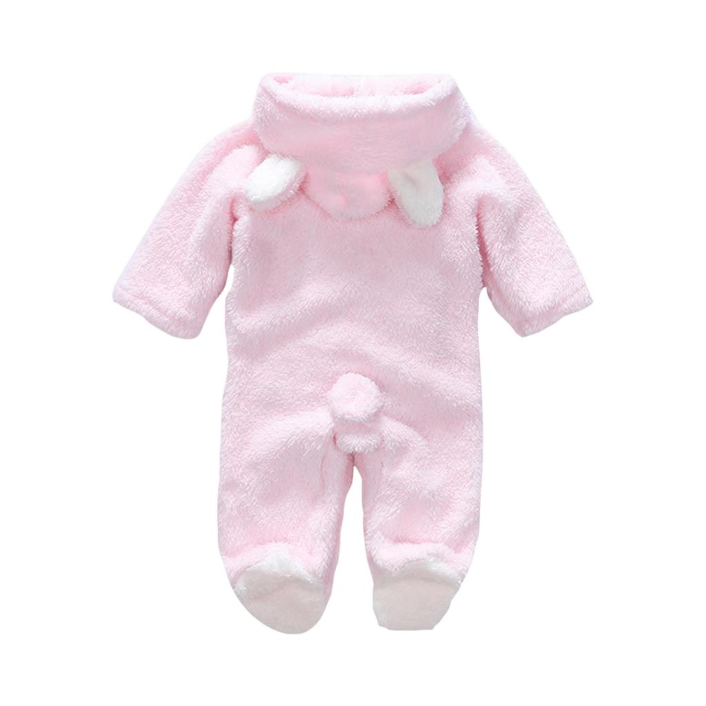 Kids' Coral Fleece Romper - Color Hooded Onesie
