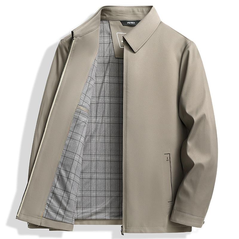 Fashion Daddy Jacket Lapel Business Casual Jacket Jacket Casual Loose Zipper Cardigan Middle-aged Men's Clothing