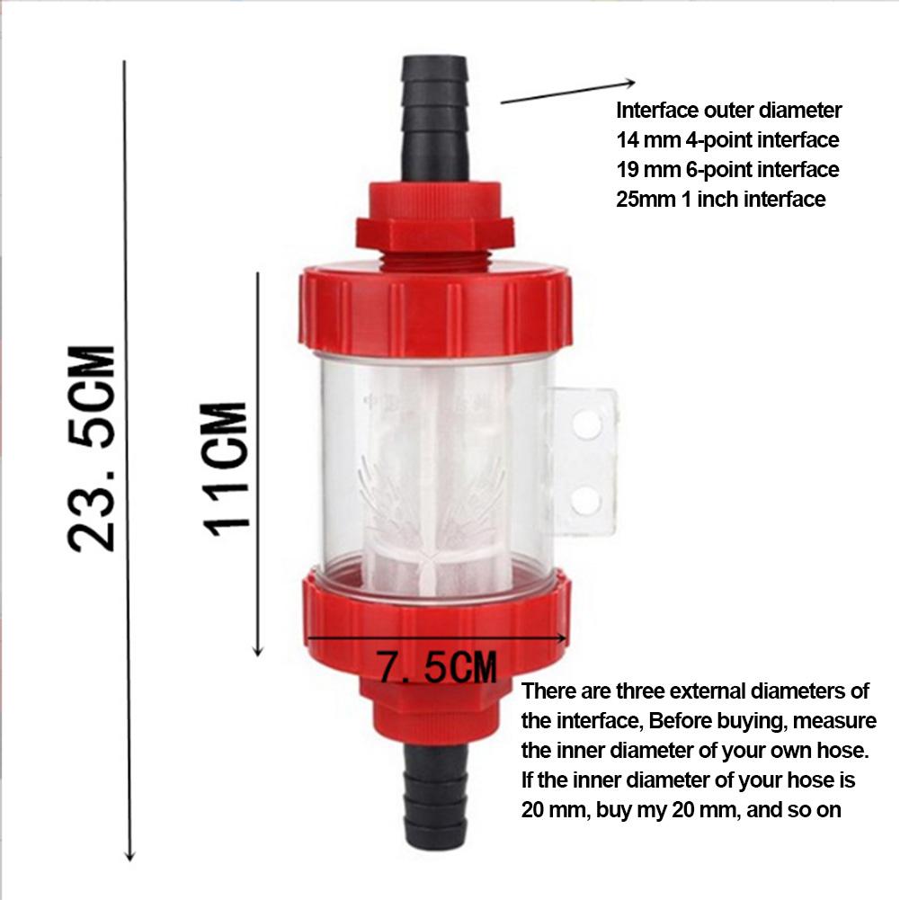 Garden Irrigation Connector with Mesh Strainer Water Pump Filter Clear Design for Easy Monitoring and Protection of Sprayers